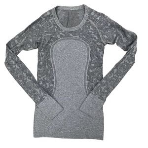 Lululemon Swiftly Tech Long Sleeve Crew Gray Size 4 Athletic Top0